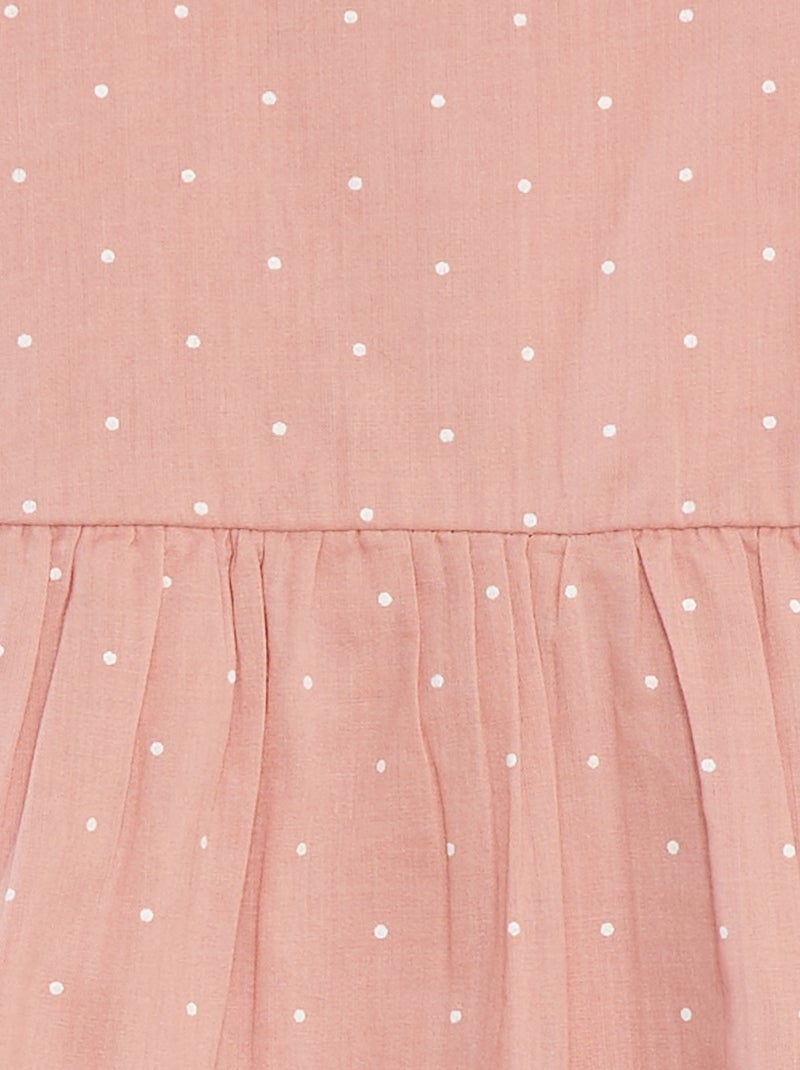 Vestido sem mangas em voile de algodão ROSA - Kiabi