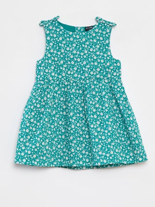 Vestido sem mangas em voile de algodão