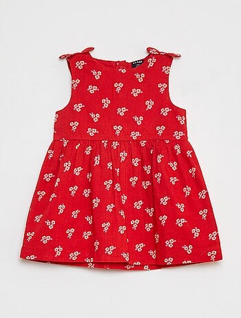Vestido sem mangas em voile de algodão