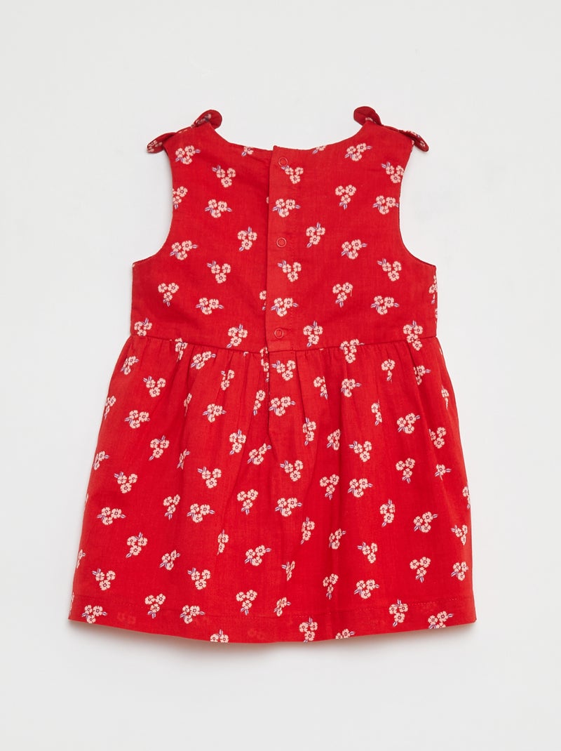 Vestido sem mangas em voile de algodão VERMELHO - Kiabi