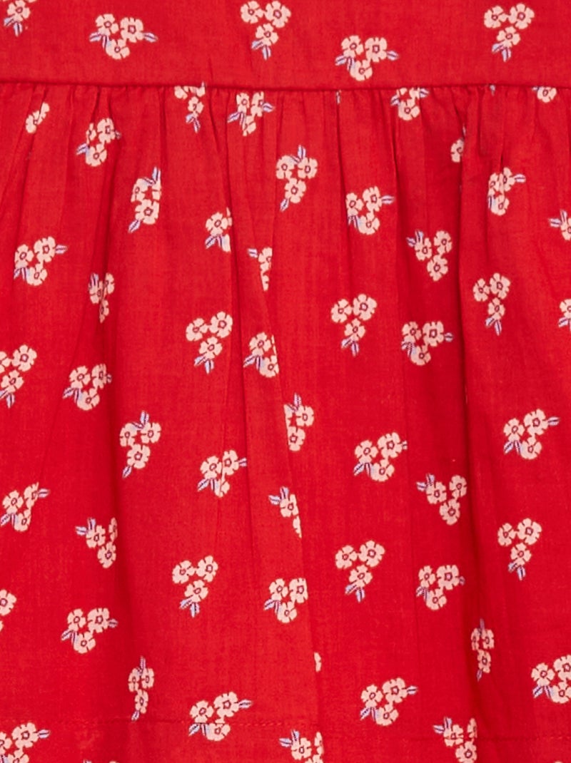 Vestido sem mangas em voile de algodão VERMELHO - Kiabi