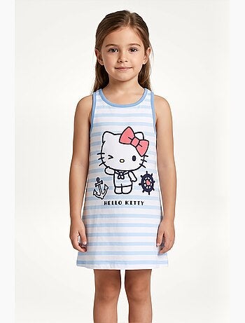 Vestido sem mangas hello kitty azul menina | licença oficial