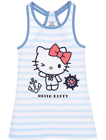 Vestido sem mangas hello kitty azul menina | licença oficial