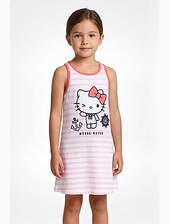 Vestido sem mangas hello kitty rosa menina | licença oficial