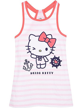 Vestido sem mangas hello kitty rosa menina | licença oficial