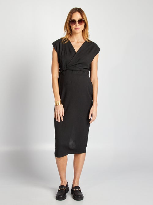 Vestido semi-comprido em malha crepe - Kiabi