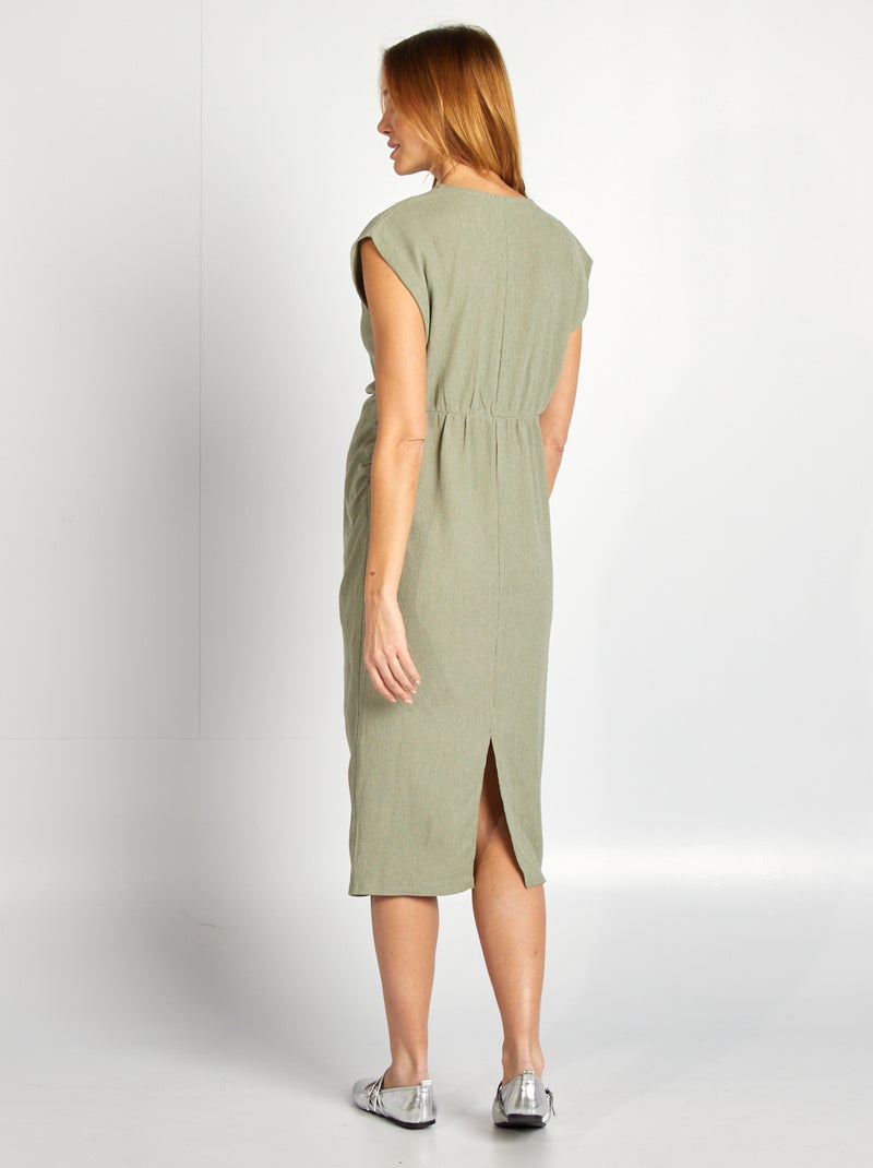 Vestido semi-comprido em malha crepe VERDE - Kiabi