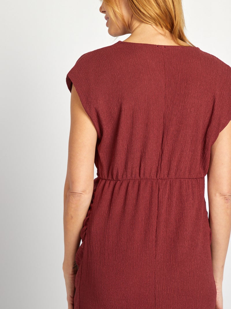 Vestido semi-comprido em malha crepe VERMELHO - Kiabi