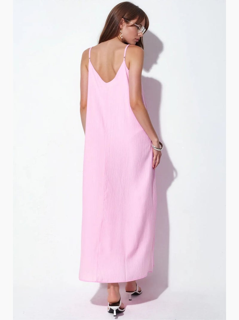 Vestido slip maxi liso feminino busem Rosa - Kiabi