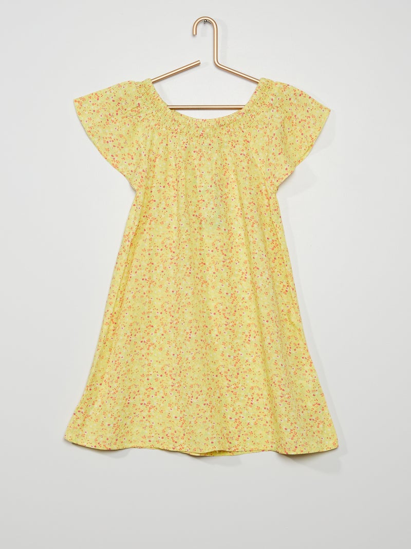 Vestido soltinho estampado AMARELO - Kiabi