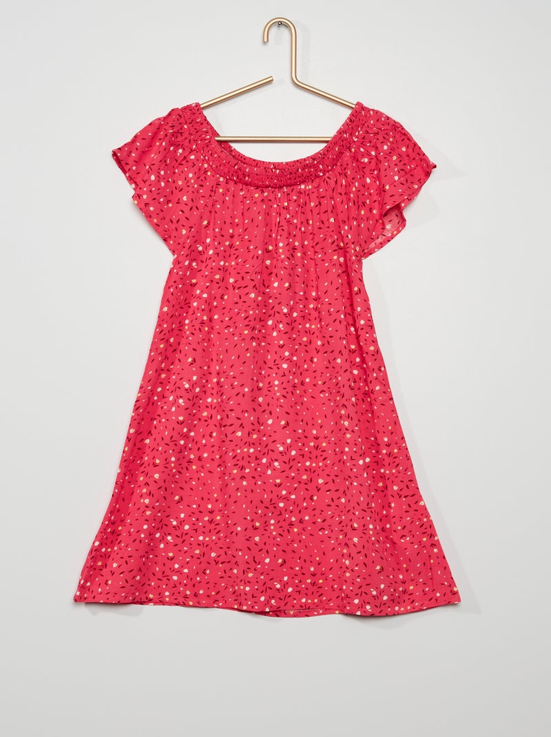 Vestido soltinho estampado ROSA - Kiabi