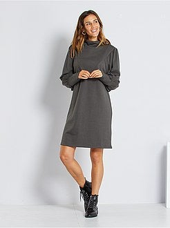 Vestido sweatshirt com mangas de balão - Kiabi