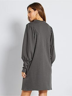 Vestido sweatshirt com mangas de balão - Kiabi