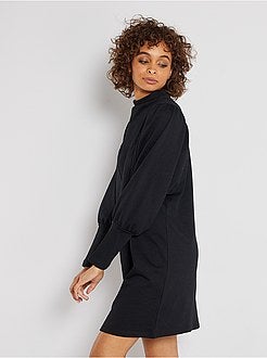 Vestido sweatshirt com mangas de balão - Kiabi