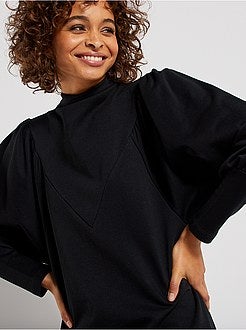 Vestido sweatshirt com mangas de balão - Kiabi