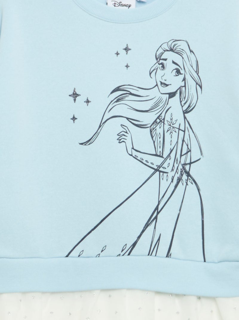 Vestido sweatshirt em moletão e tule 'Minnie' 'Disney' Azul - Kiabi