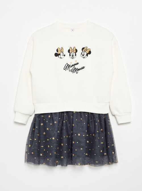 Vestido sweatshirt em moletão e tule 'Minnie' 'Disney' - Kiabi