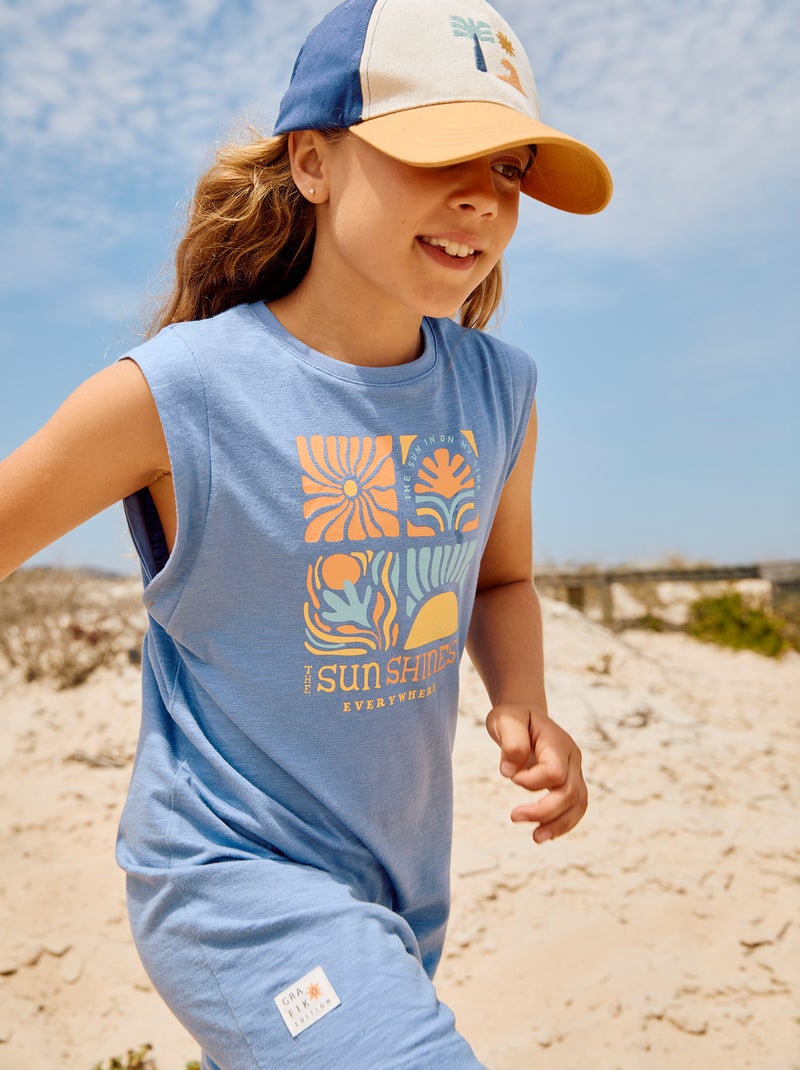 Vestido t-shirt - Grafik Edition AZUL - Kiabi