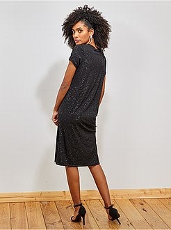 Vestido t-shirt brilhante - Kiabi