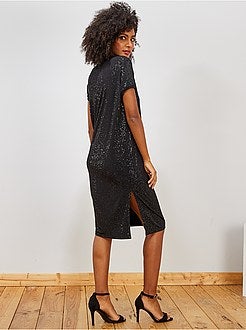 Vestido t-shirt brilhante - Kiabi