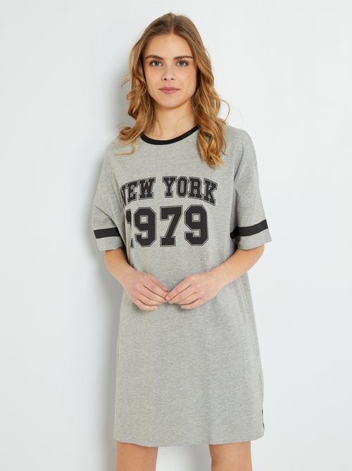 Vestido t-shirt com estampado à frente - Kiabi