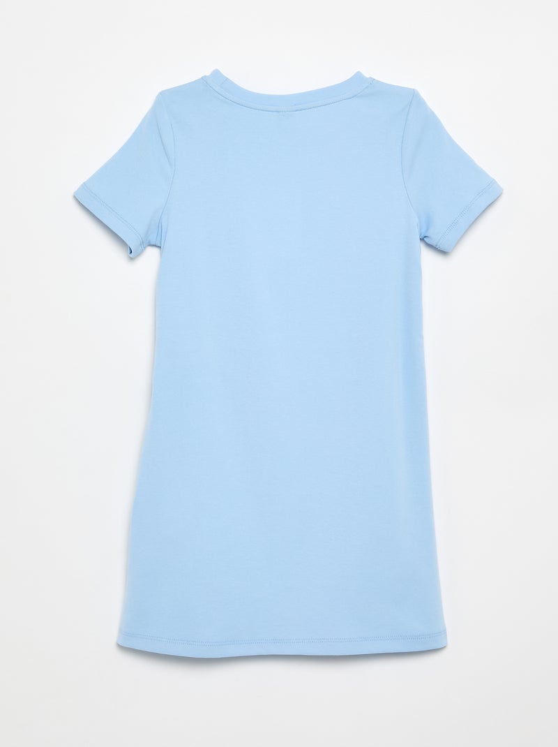 Vestido t-shirt com laço lateral Azul - Kiabi