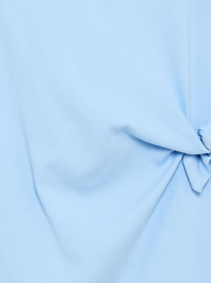 Vestido t-shirt com laço lateral Azul - Kiabi