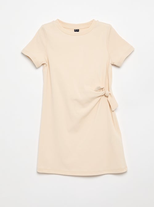 Vestido t-shirt com laço lateral - Kiabi