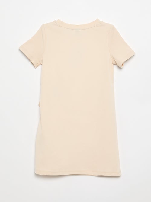 Vestido t-shirt com laço lateral - Kiabi