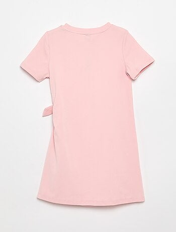 Vestido t-shirt com laço lateral