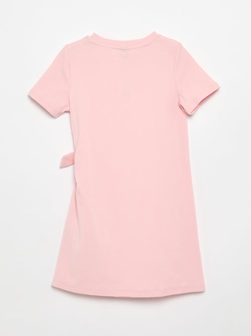 Vestido t-shirt com laço lateral - Kiabi