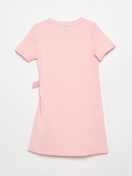 Vestido t-shirt com laço lateral - Kiabi