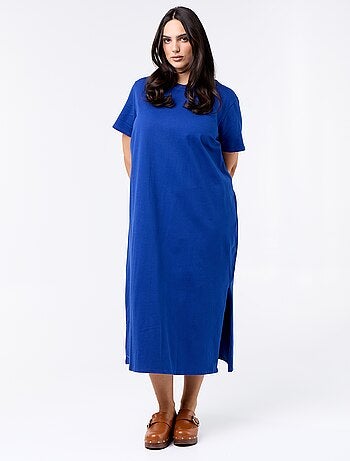 Vestido t-shirt comprido liso