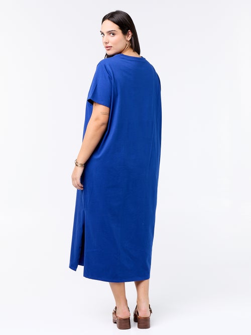 Vestido t-shirt comprido liso - Kiabi