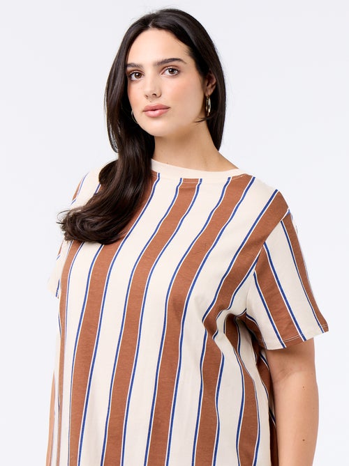 Vestido t-shirt comprido liso - Kiabi