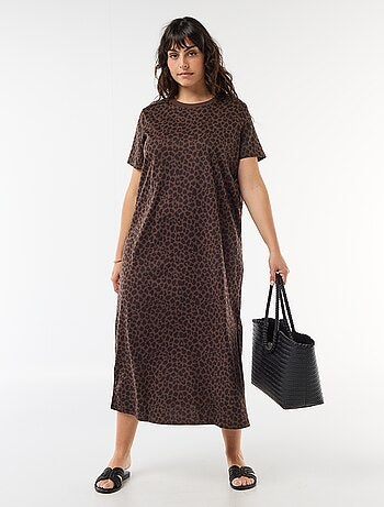 Vestido t-shirt comprido liso