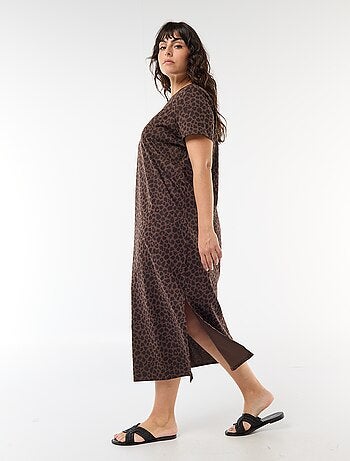 Vestido t-shirt comprido liso