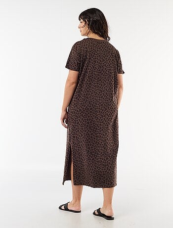 Vestido t-shirt comprido liso