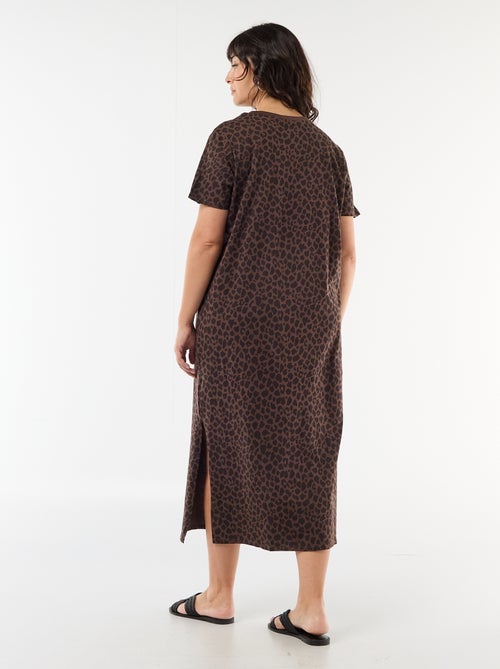 Vestido t-shirt comprido liso - Kiabi