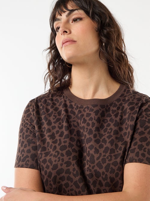Vestido t-shirt comprido liso - Kiabi