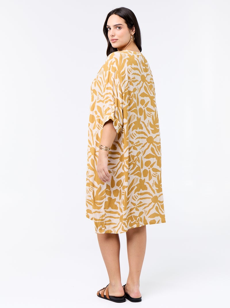 Vestido t-shirt curto Amarelo - Kiabi