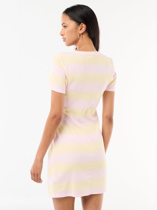 Vestido T-shirt Curto com Nó Decorativo - Kiabi