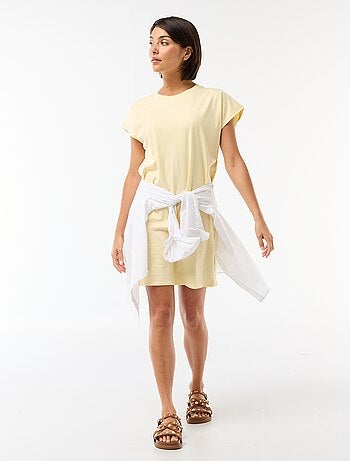 Vestido T-shirt Curto de Manga Curta