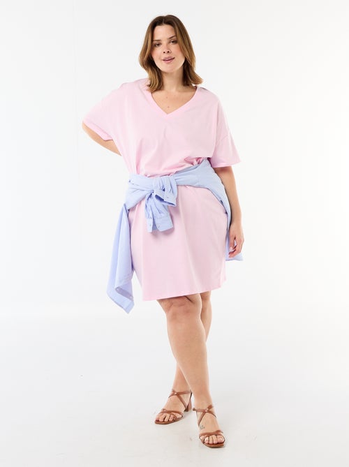 Vestido T-shirt Curto de Manga Curta - Kiabi