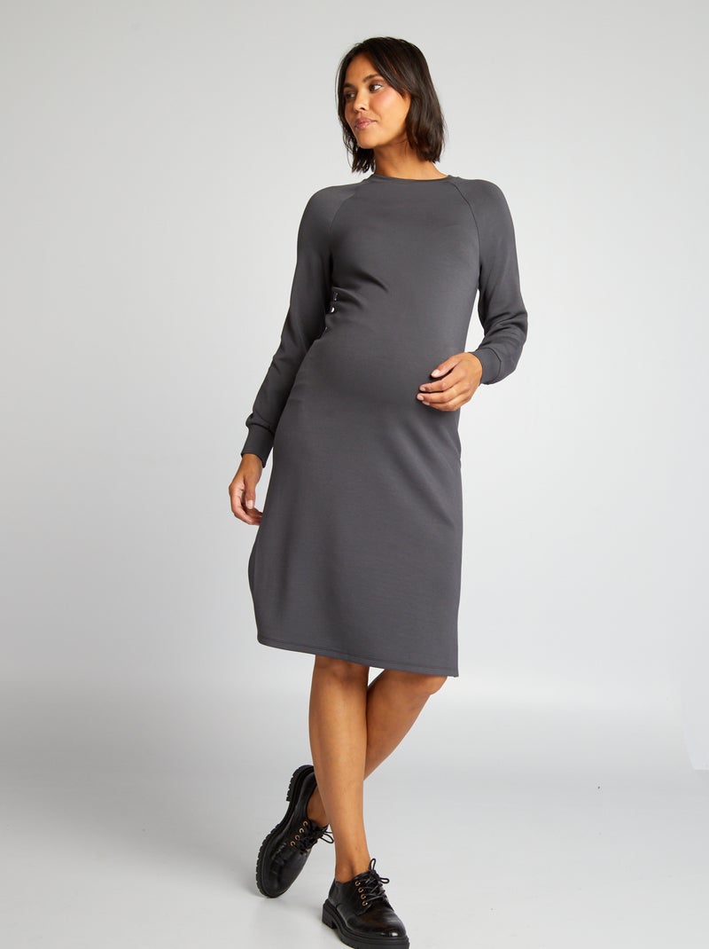 Vestido t-shirt de grávida em tecido suave Cinza Escuro - Kiabi