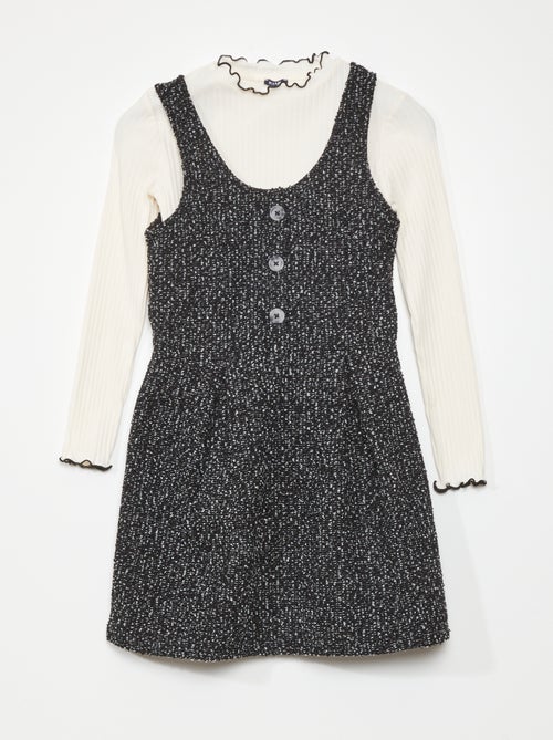 Vestido + t-shirt de malha canelada - 2 peças - Kiabi