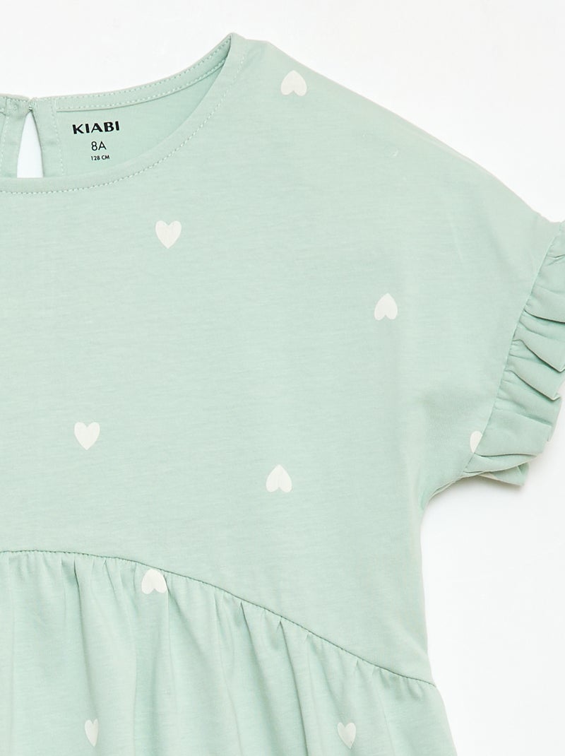 Vestido T-shirt Leopardo Azul - Kiabi
