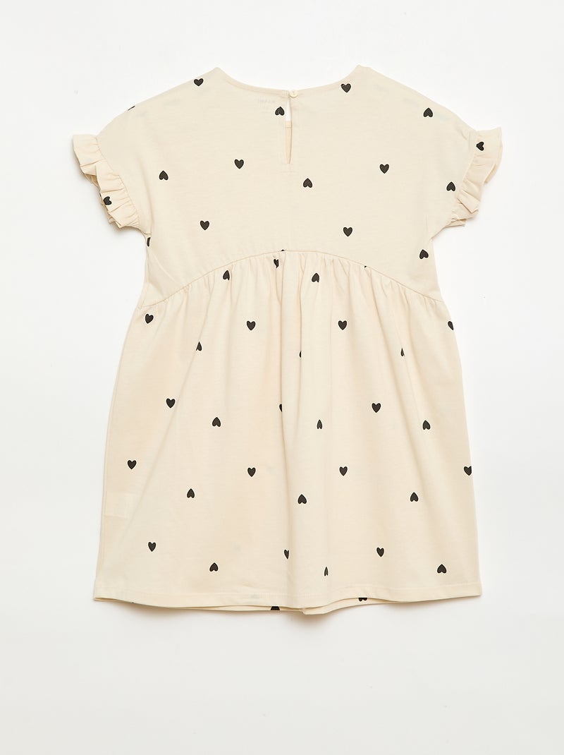 Vestido T-shirt Leopardo Bege - Kiabi