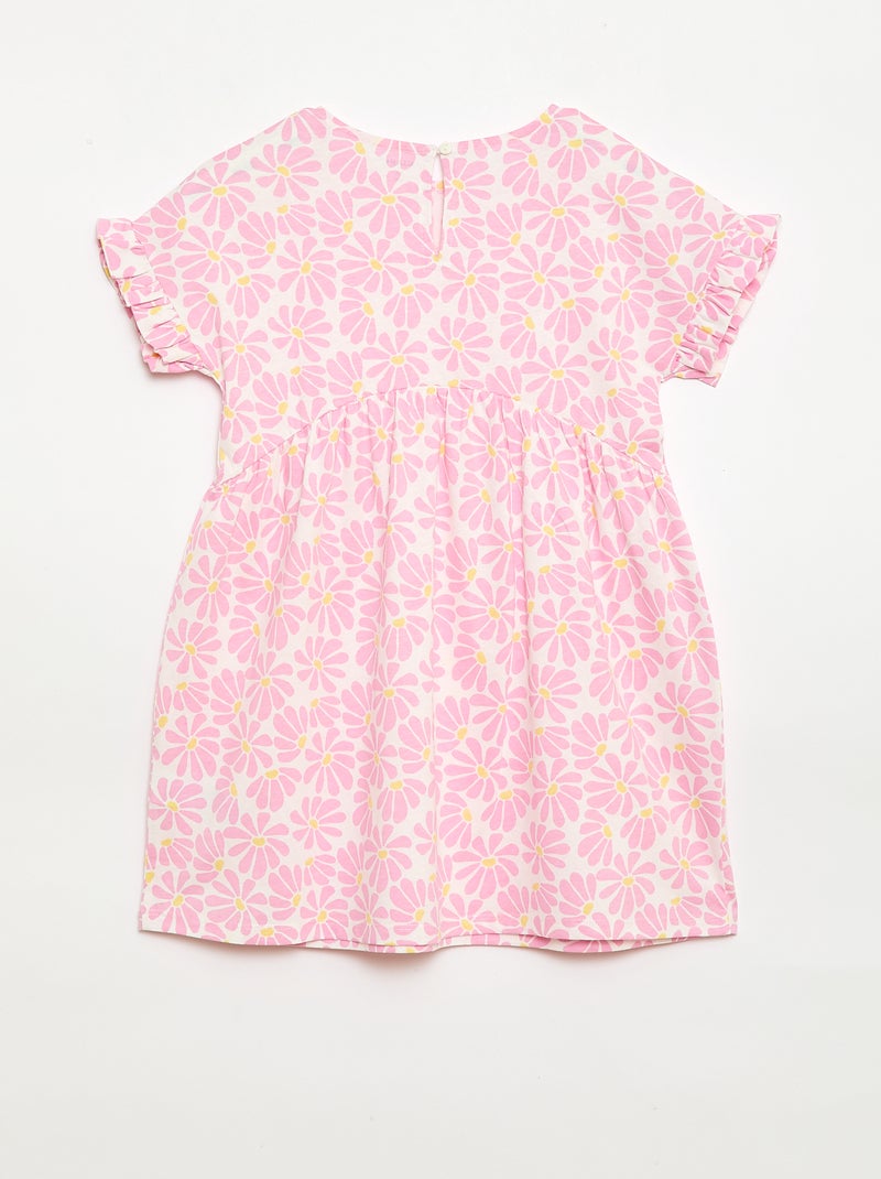 Vestido T-shirt Leopardo Rosa - Kiabi