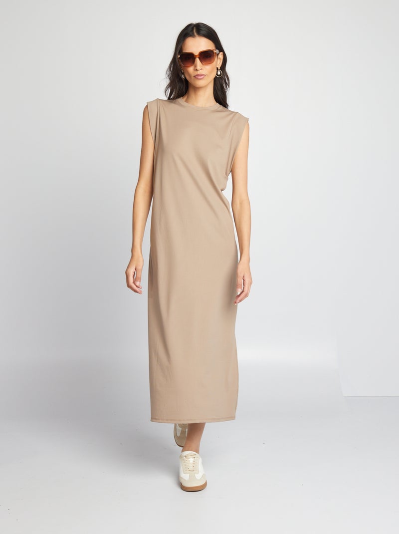 Vestido t-shirt midi BEGE - Kiabi